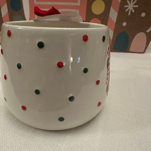 Dayna Lee Collection Polkadot Gingerbread Candy, Cane, Coffee, Mug, Dots - NWT - Picture 4 of 5